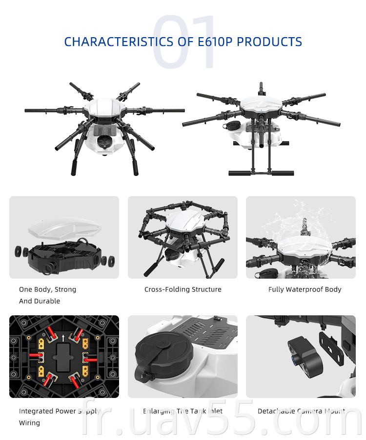 Wholesale Drone Agriculture Sprayer E610p Six Axis Frame